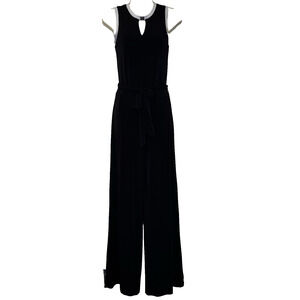Lauren Ralph Lauren Jumpsuit Women's Size XS Black Sleeveless Belted Wide‎ Leg